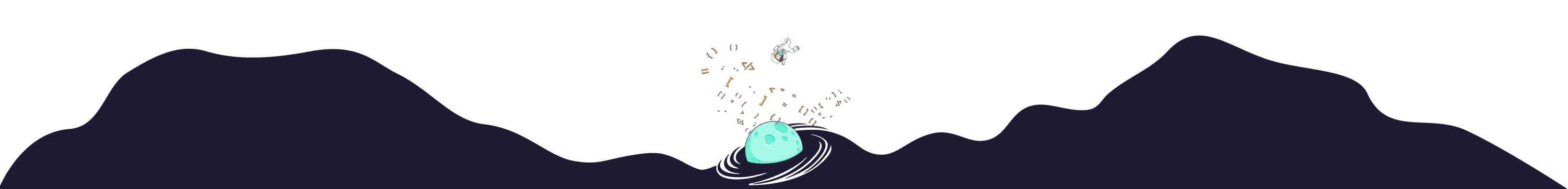 Illustration of an astronaut floating in front of a black hole