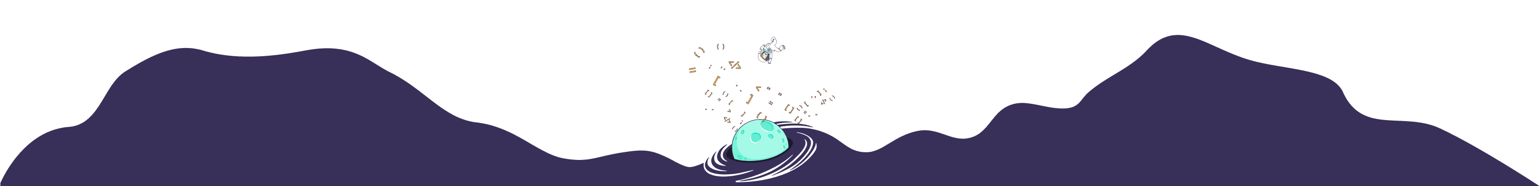 Illustration of an astronaut floating in front of a black hole