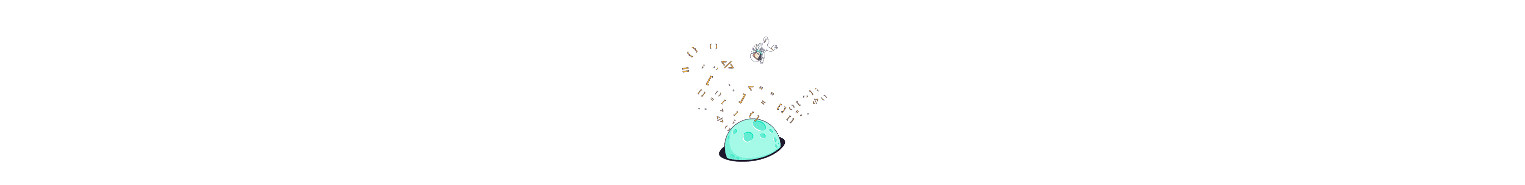Illustration of an astronaut floating in front of a black hole