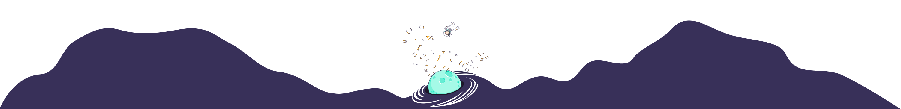 Illustration of an astronaut floating in front of a black hole